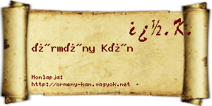 Örmény Kán névjegykártya